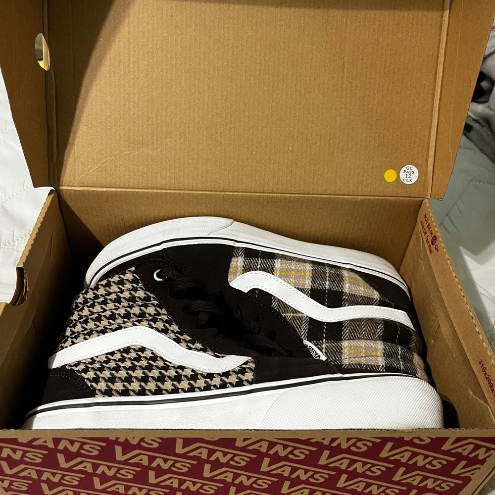 Vans Black and Brown Checkered Sneakers